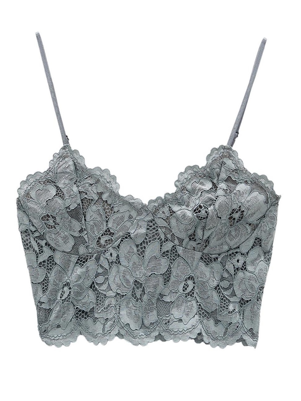 NWT ZARA Lace Bustier Crop Tank Top Large